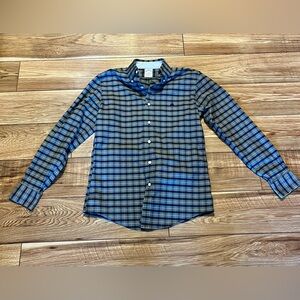 Brooks Brothers Blue and Gray Plaid Regent Fit Button-Down Shirt